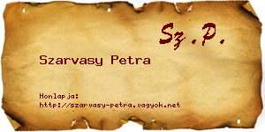 Szarvasy Petra névjegykártya