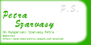 petra szarvasy business card